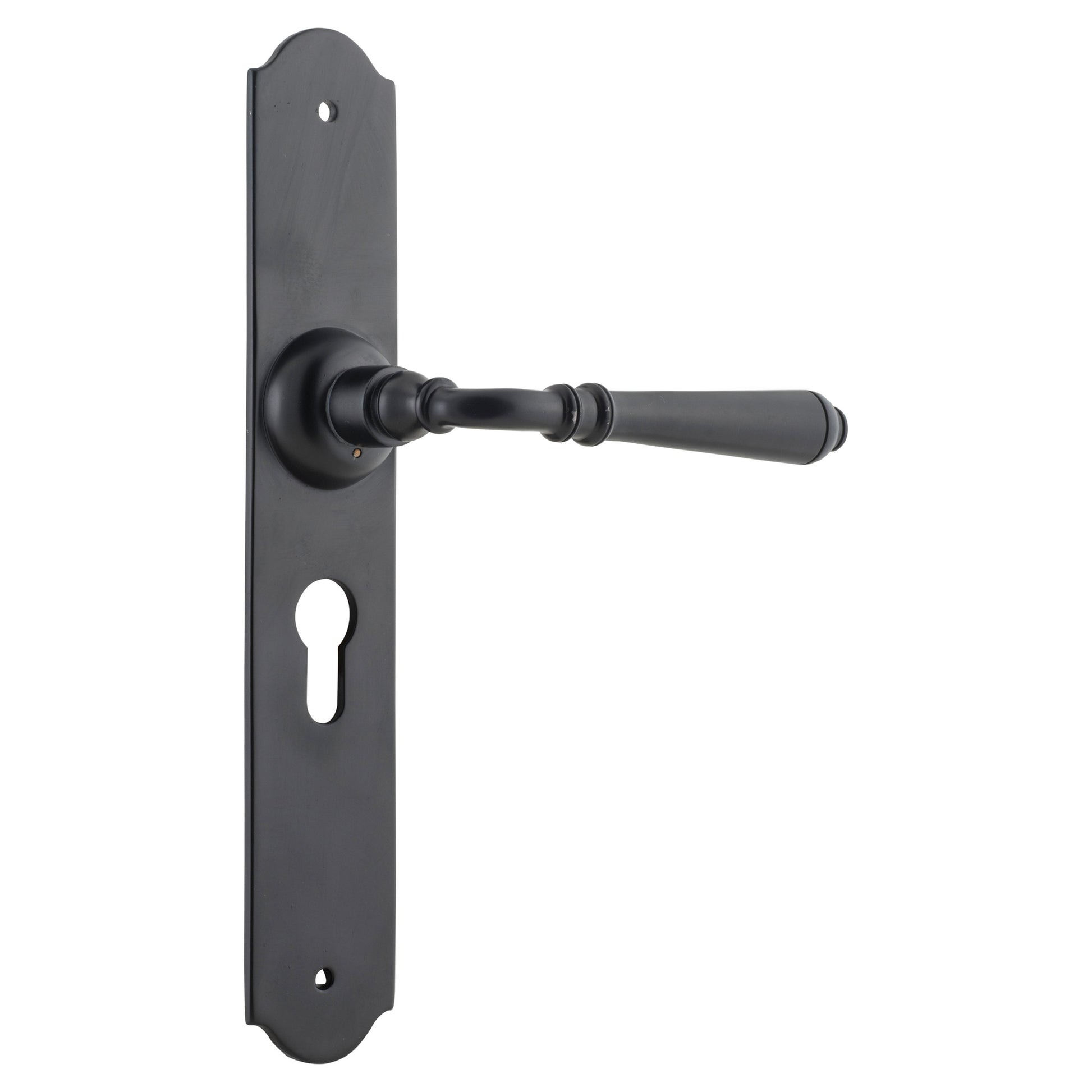 Reims Lever Long Backplate, Matt Black