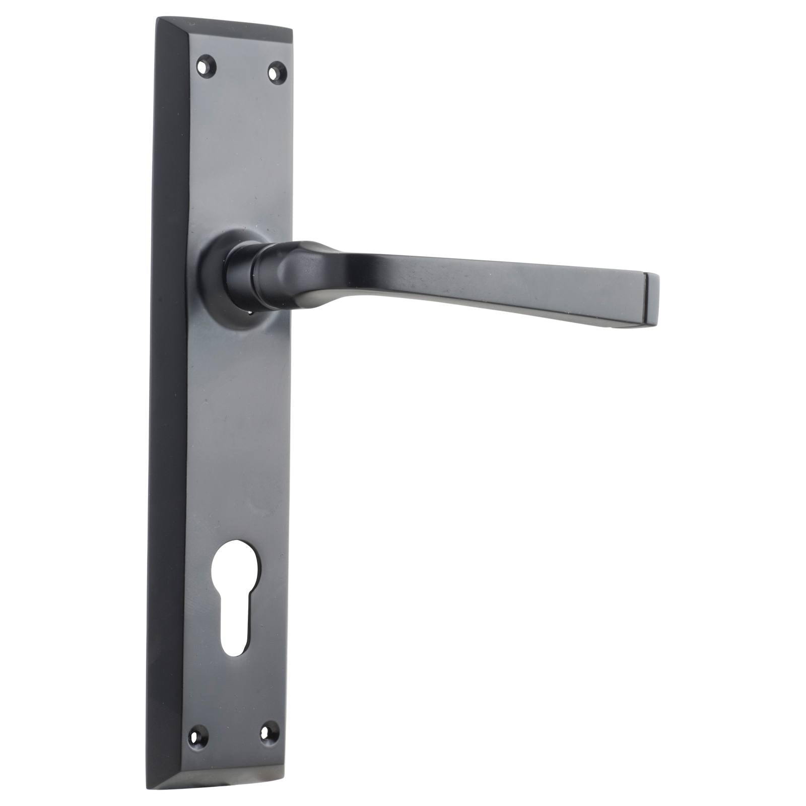 Menton 85mm Euro Lever Set, Matte Black
