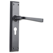 Menton Euro Lever Set, Matte Black