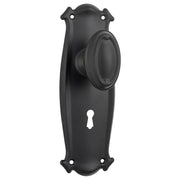 Bungalow Knob Lock Set, Matte Black