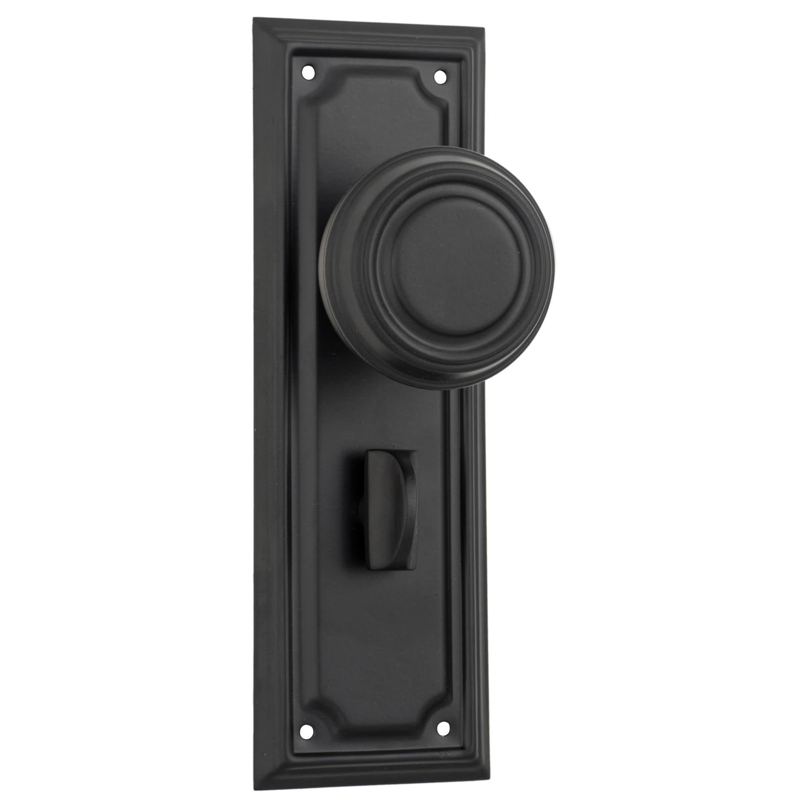 Edwardian Privacy Knob Set, Matte Black