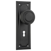Edwardian Knob Lock Set, Matte Black