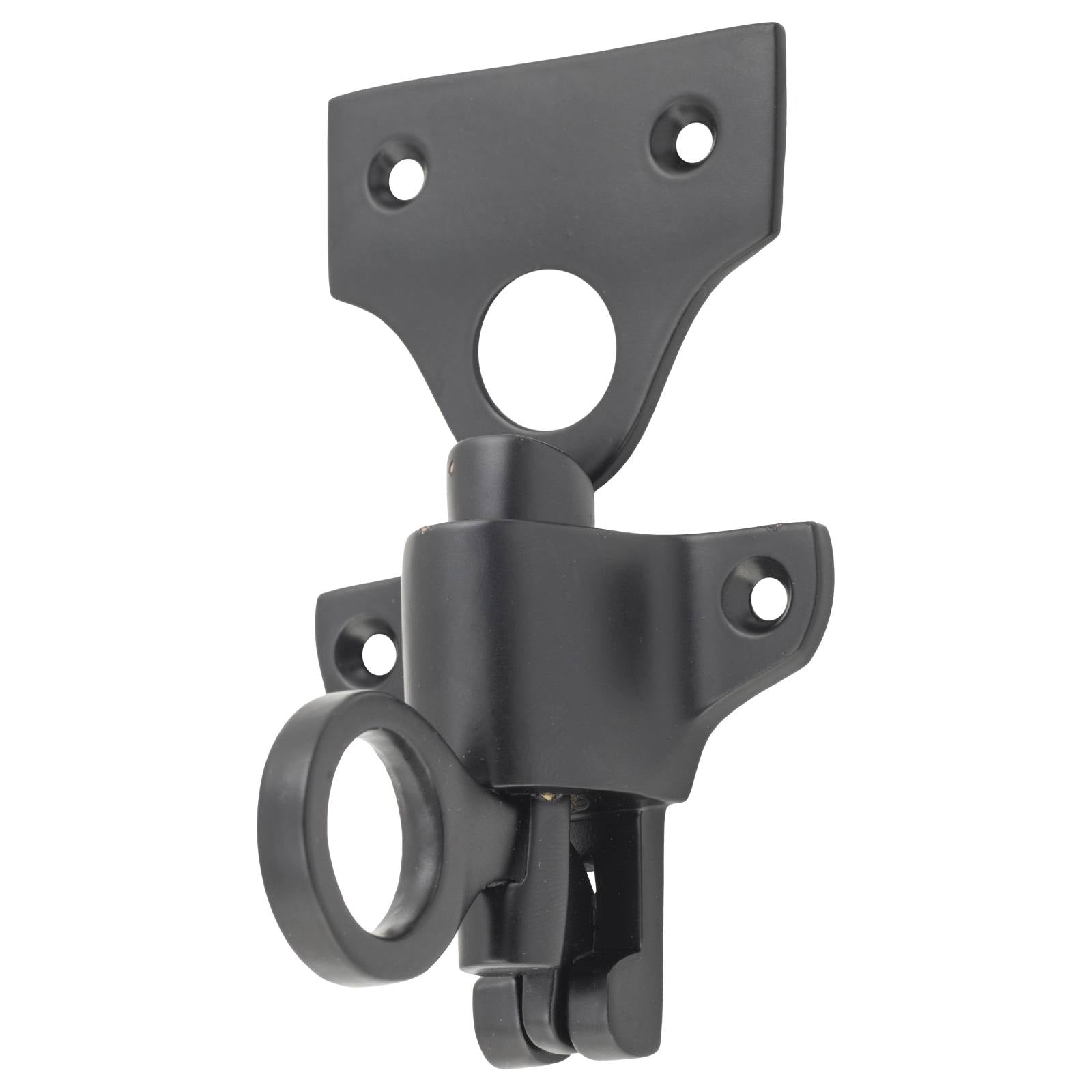Ring Pull Fanlight Catch, Matte Black