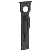 Victorian Pull Handle w/Cylinder Hole, Matte Blk