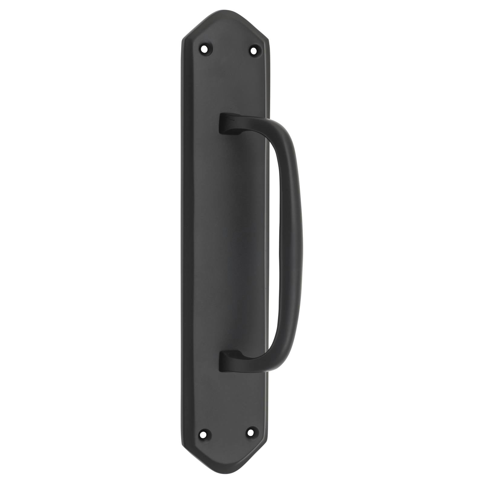 Offset Pull Handle w/Backplate, Matte Black