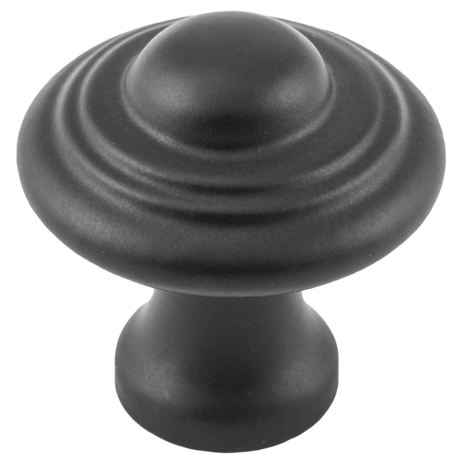 Small Domed Cupboard Knob, Matte Black