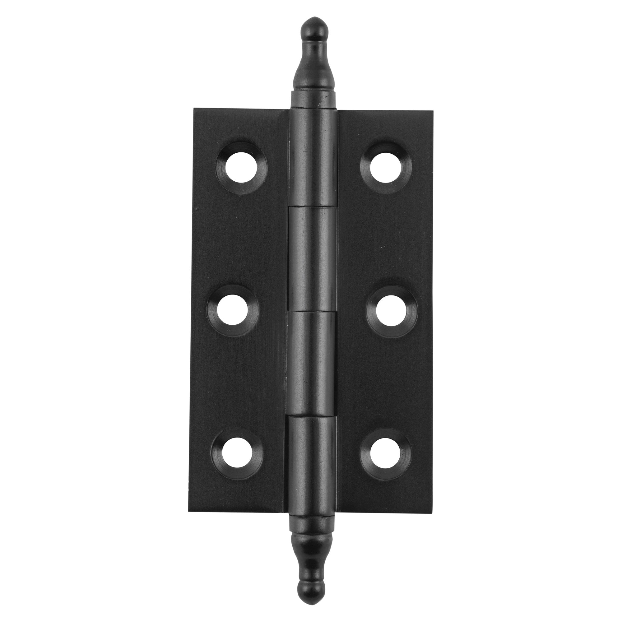 5x2.8cm Fixed Pin Finial Cabinet Hinge, Matte Blk EOL, Matte Black