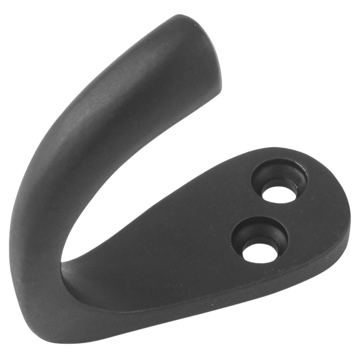 Plain Single Robe Hook, Matte Black