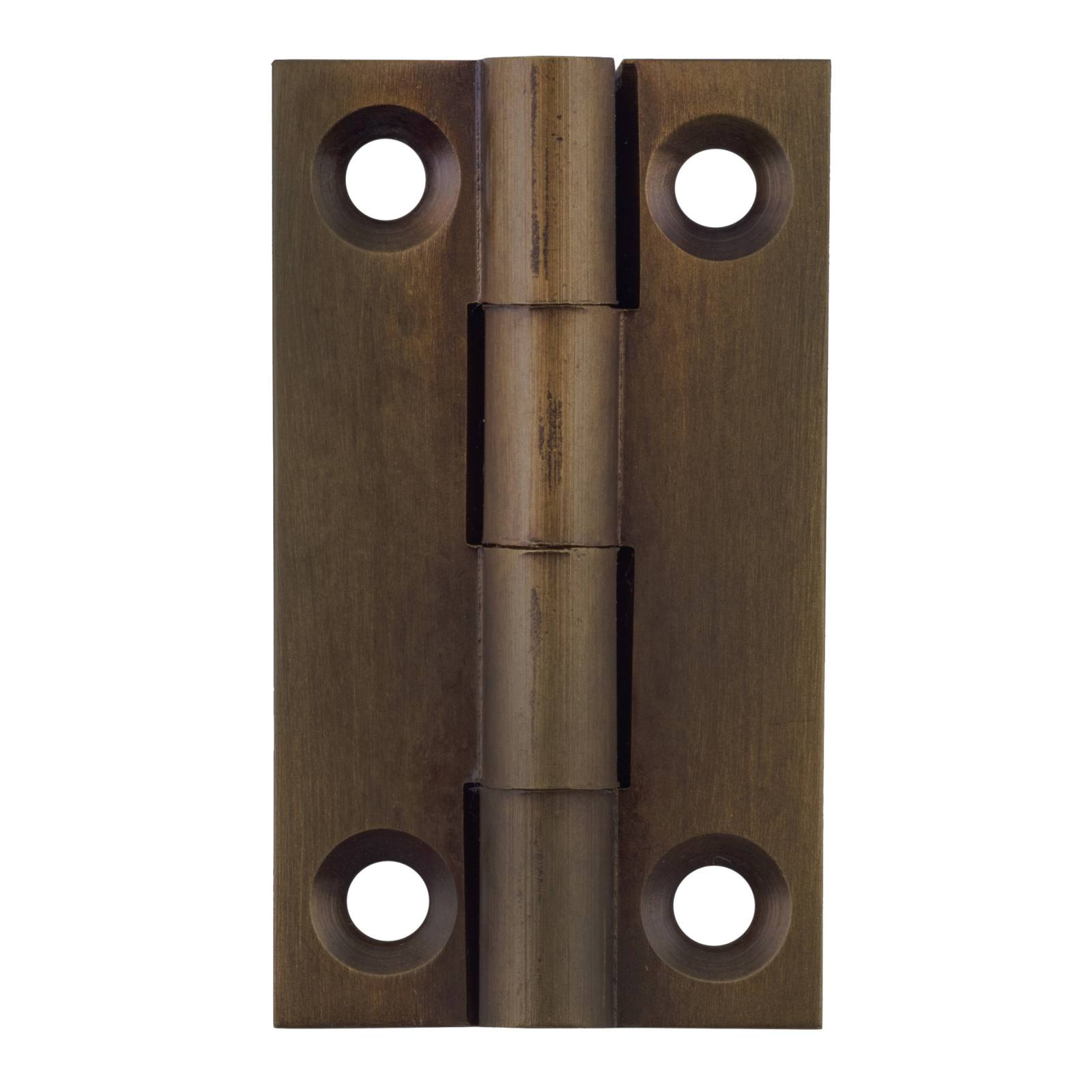 3.8x2.2cm Fixed Pin Cabinet Hinge, Antique Brass