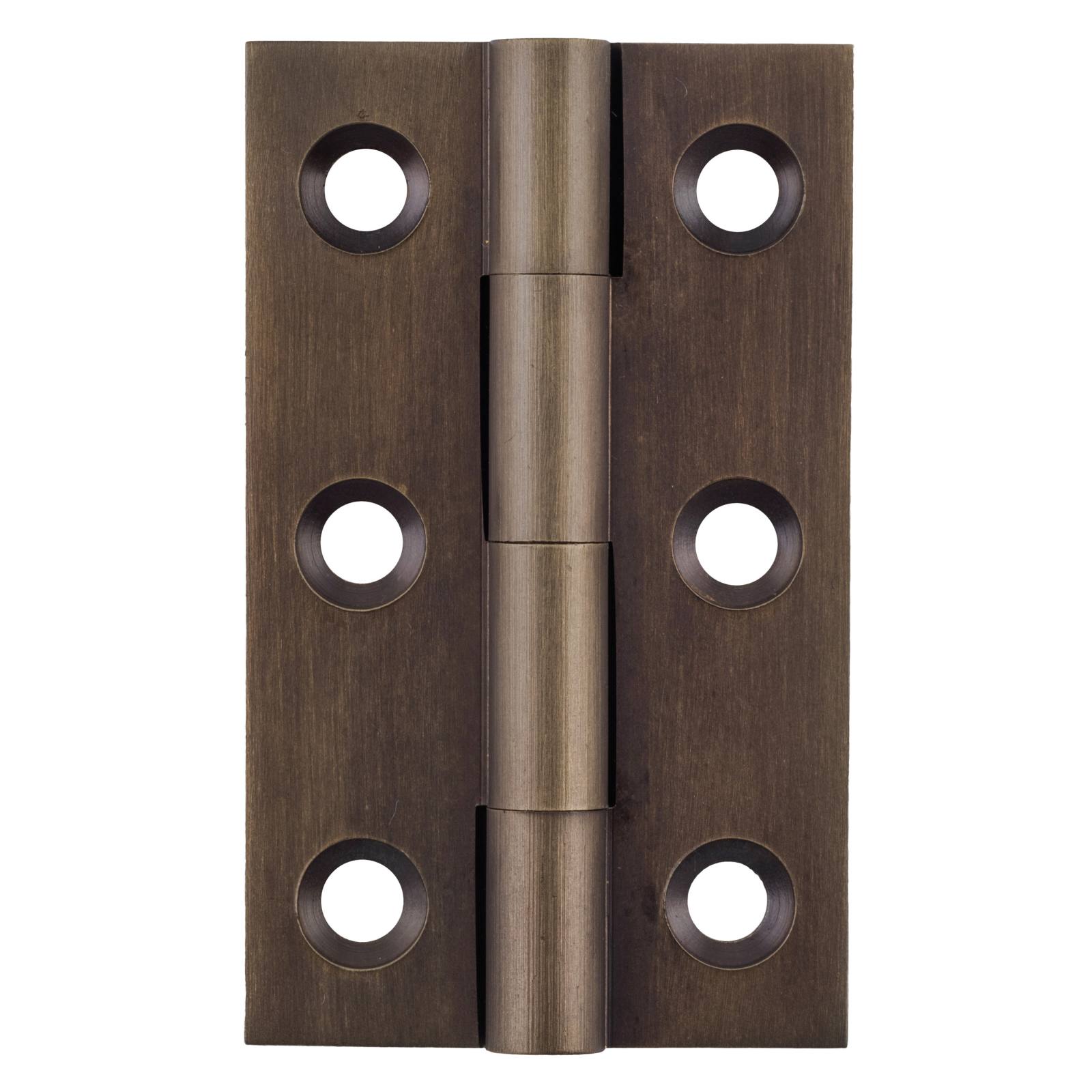 5x2.8cm Fixed Pin Cabinet Hinge, Antique Brass