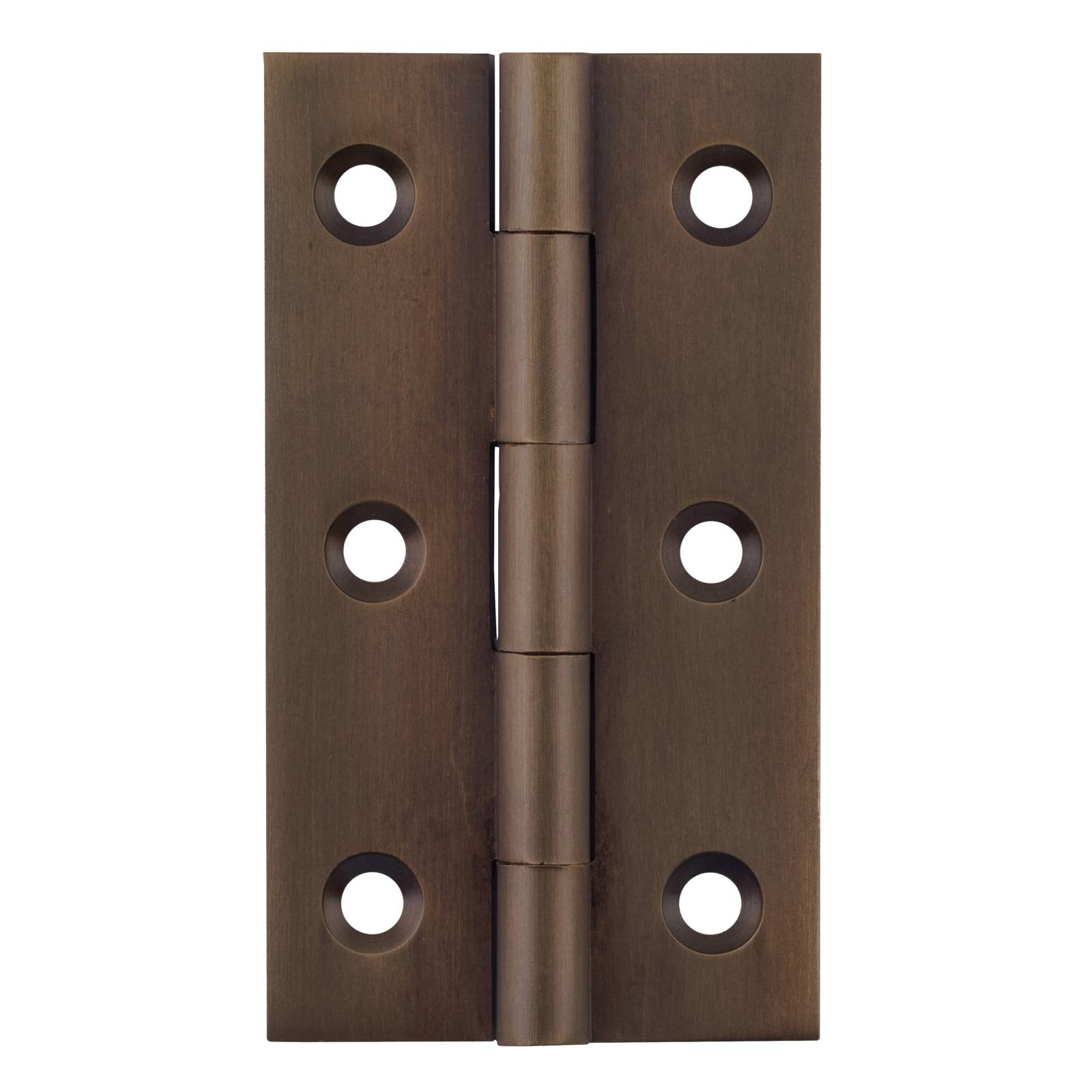 6.3x3.5cm Fixed Pin Cabinet Hinge, Antique Brass