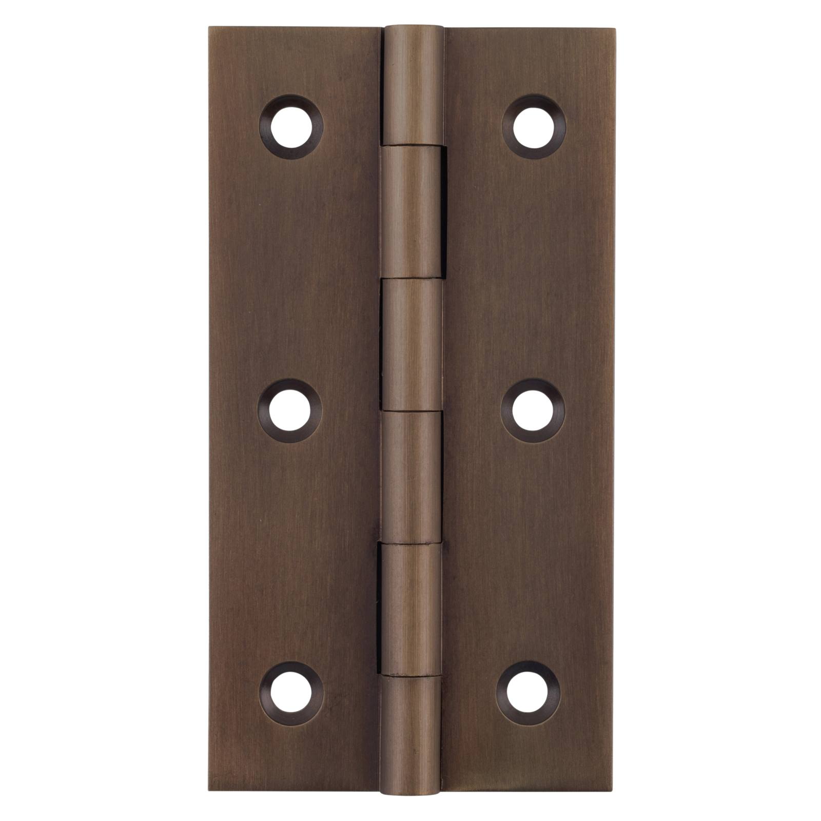 7.6x4.1cm Fixed Pin Cabinet Hinge, Antique Brass