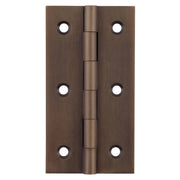 7.6x4.1cm Fixed Pin Cabinet Hinge, Antique Brass