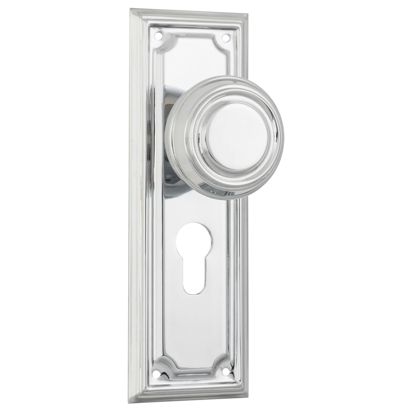 Edwardian Euro Knob Set, Chrome