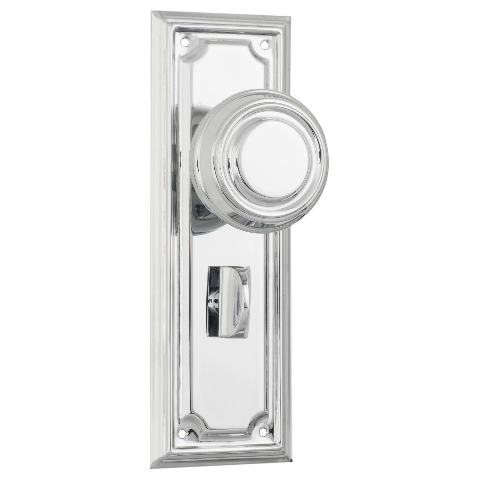 Edwardian Privacy Knob Set, Chrome