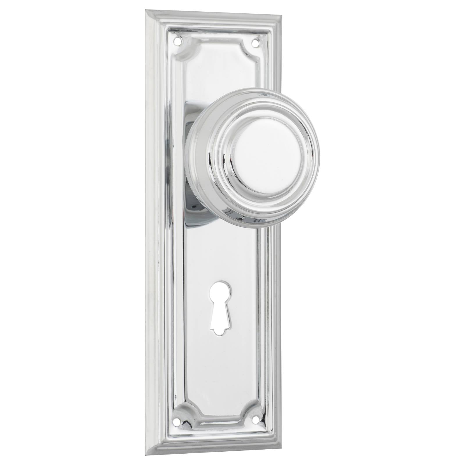 Edwardian Knob Lock Set, Chrome