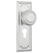 Edwardian Euro Knob Set, Satin Chrome