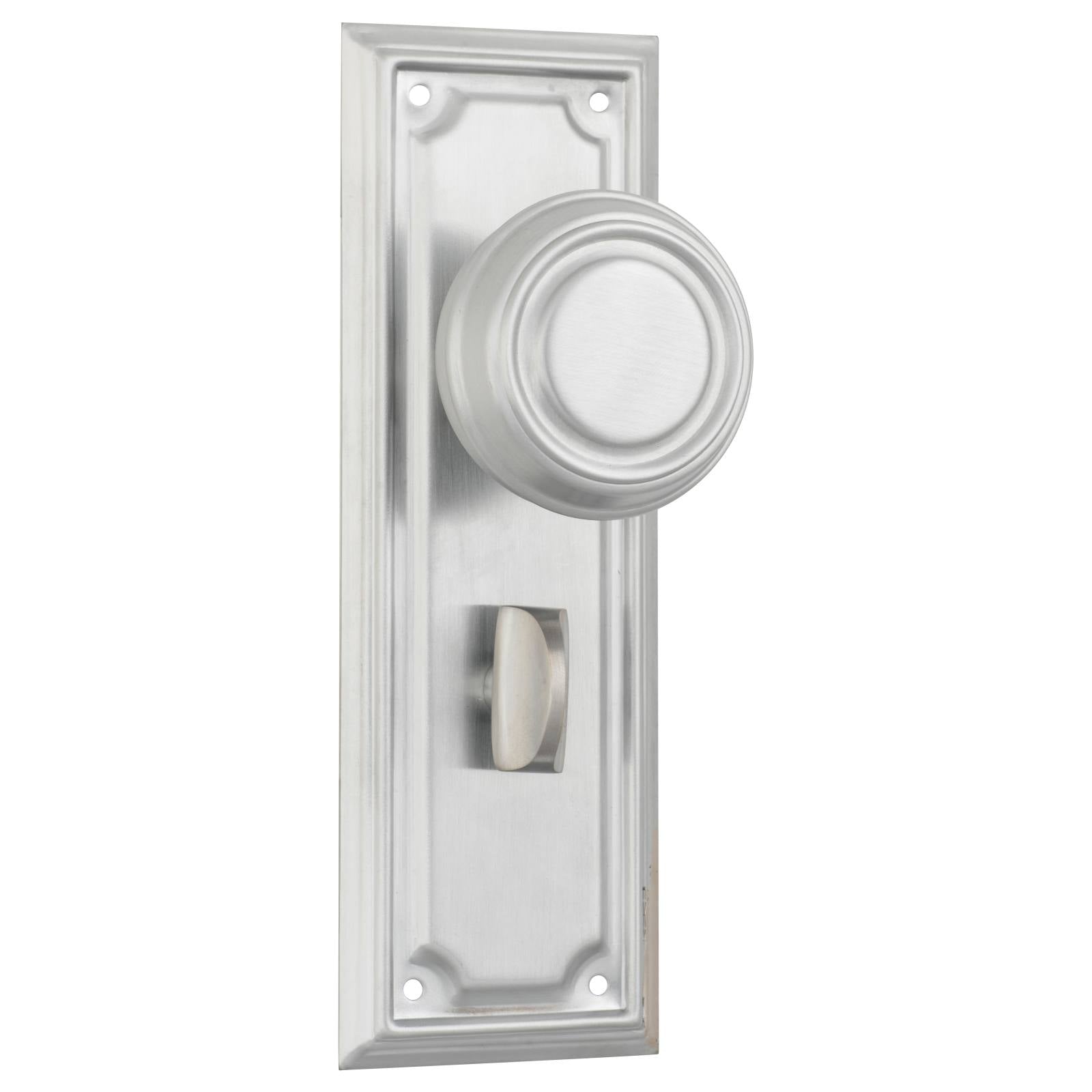 Edwardian Privacy Knob Set, Satin Chrome