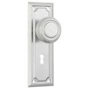 Edwardian Knob Lock Set, Satin Chrome
