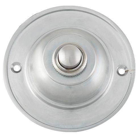 Plain Round Bell Push, Satin Chrome