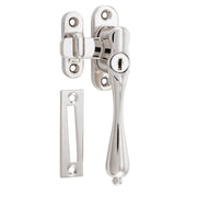 Casement Fastener Locking Tear Drop RH, Polished Nickel