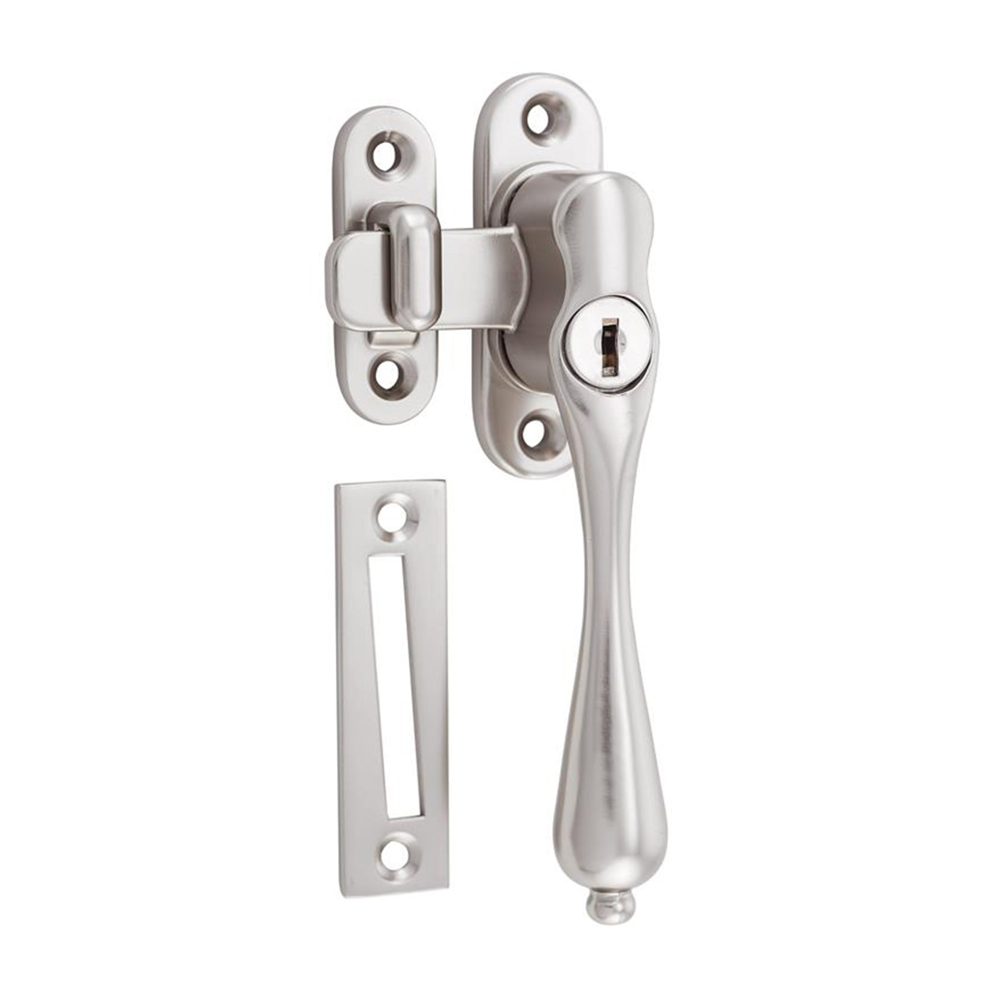 Locking Teardrop Casement Fastener (RH), S Nickel