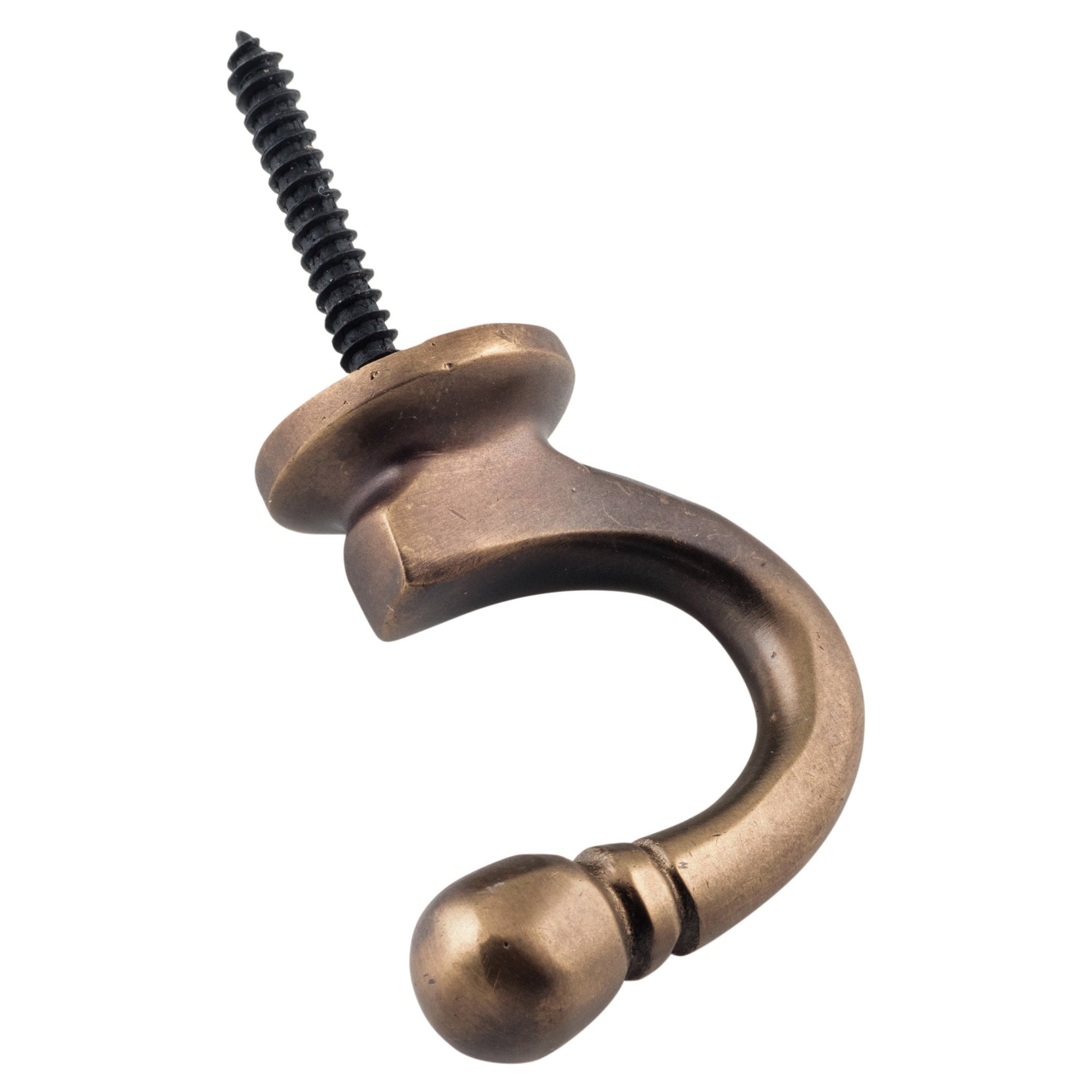 Curtain Tie Back Hook Standard AB P45mm, Antique Brass