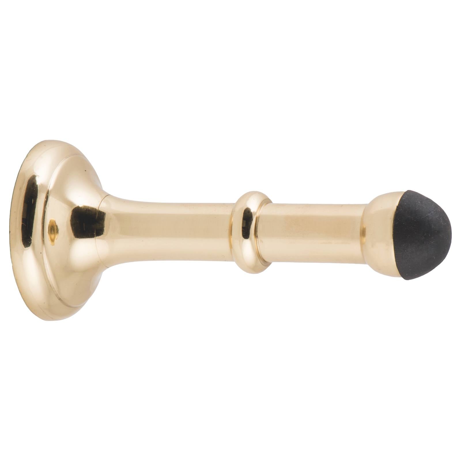 10cm Concealed Fix Wall Mount Door Stop, Pol Brass