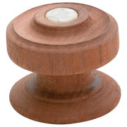 4cm Button Woodscrew Cupboard Knob, Mahogany