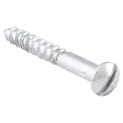 Slot Head Raised Countersunk Screw Solid Brass L25mm 6 Gauge, Chrome Plated