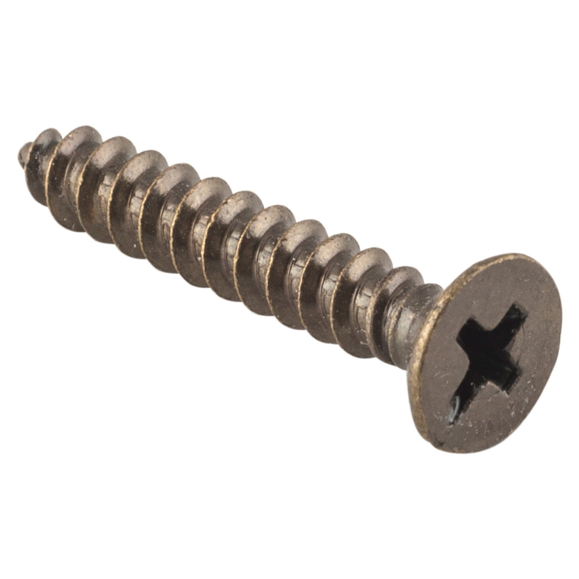 Hinge Screws Solid Brass L25mm 8 Gauge, Antique Brass