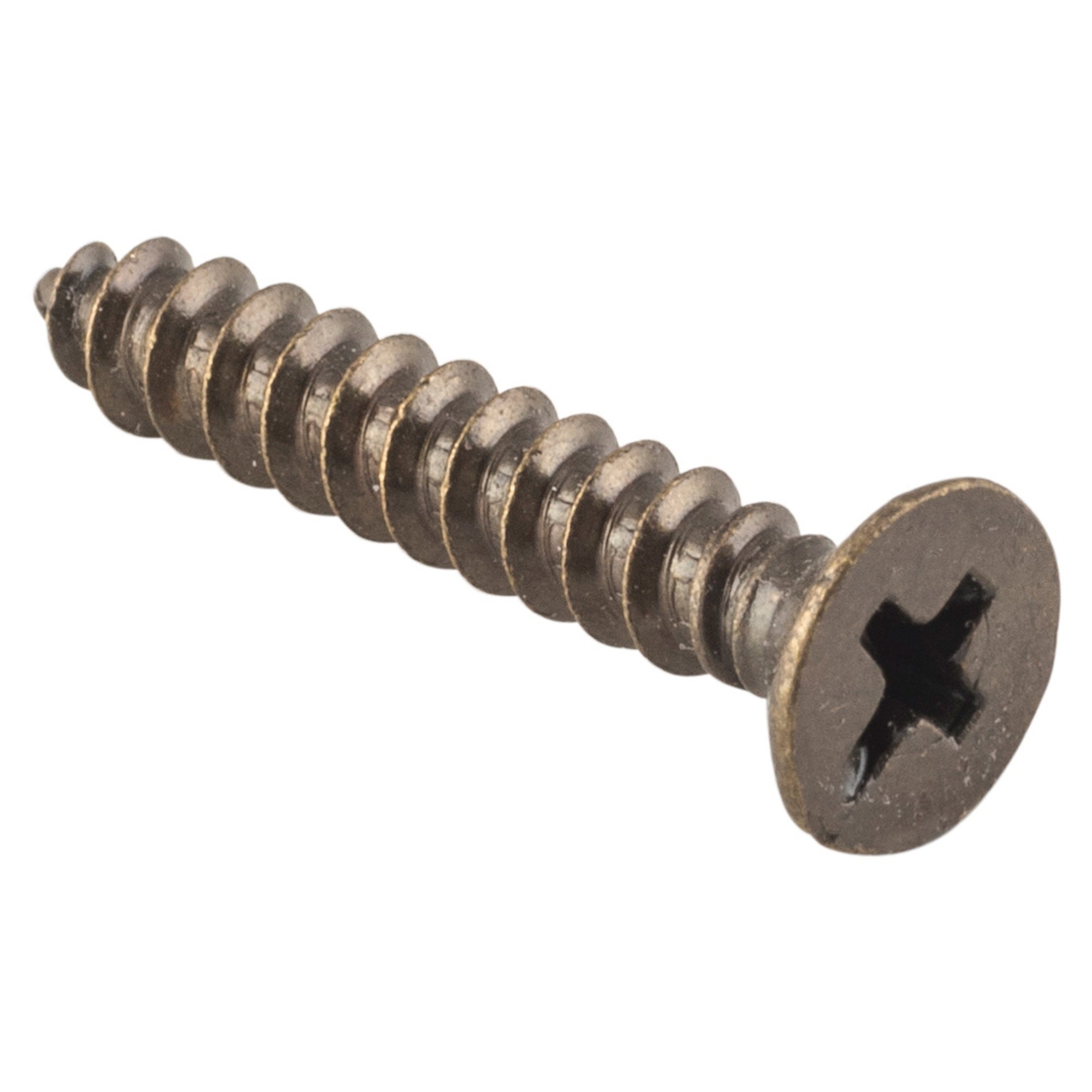 Hinge Screws Solid Brass L25mm 8 Gauge, Antique Brass