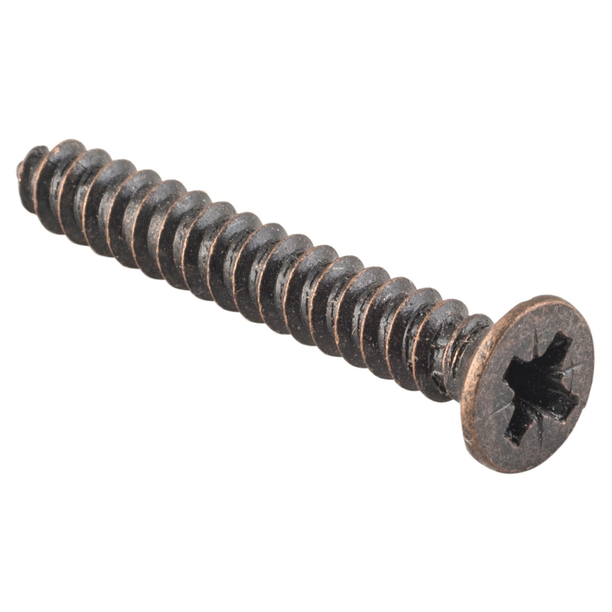 Hinge Screws Solid Brass L32mm 10 Gauge, Antique Copper