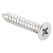 Hinge Screws Solid Brass L25mm 8 Gauge, Chrome Plated