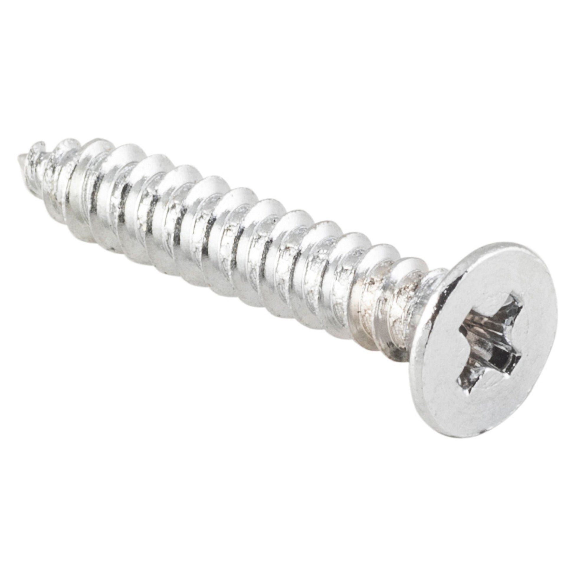 Hinge Screws Solid Brass L25mm 8 Gauge, Chrome Plated