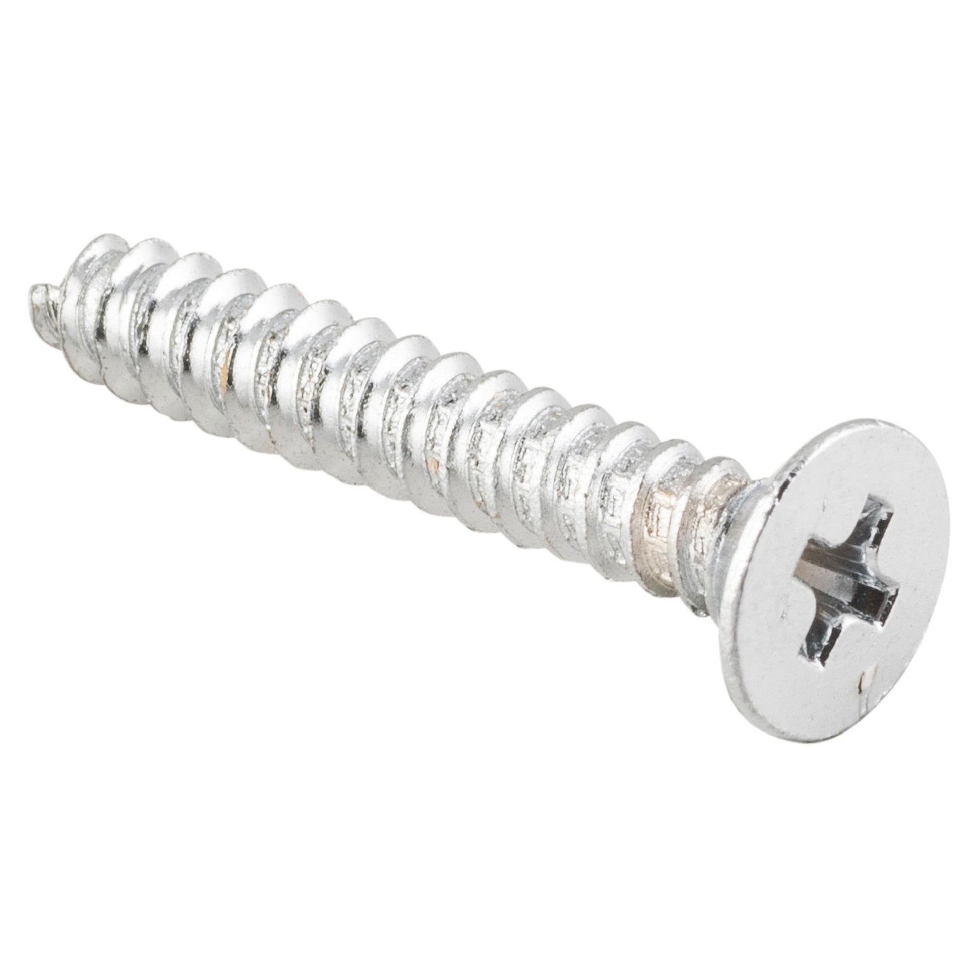 Hinge Screws Solid Brass L32mm 10 Gauge, Chrome Plated