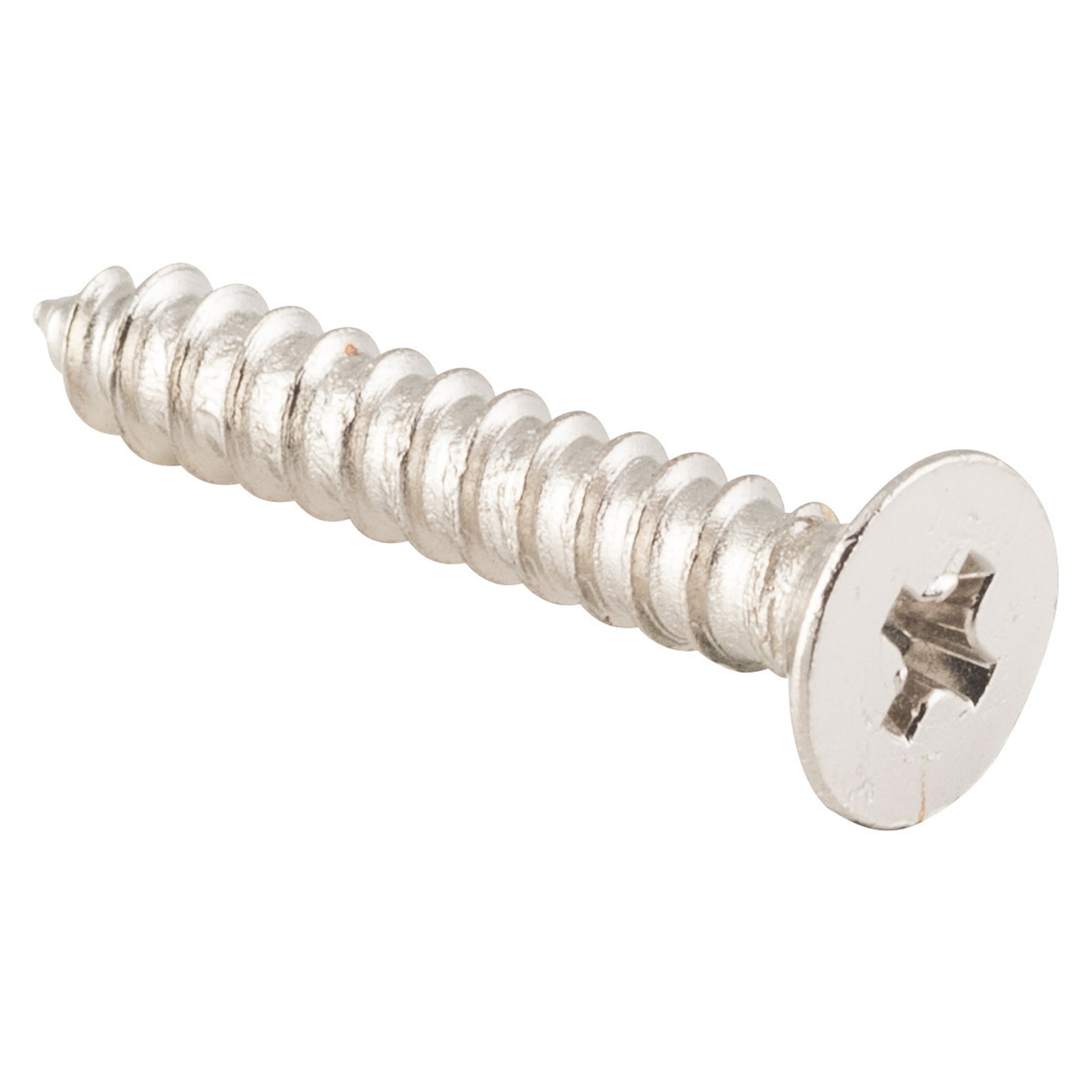Hinge Screws Solid Brass L25mm 8 Gauge, Polished Nickel