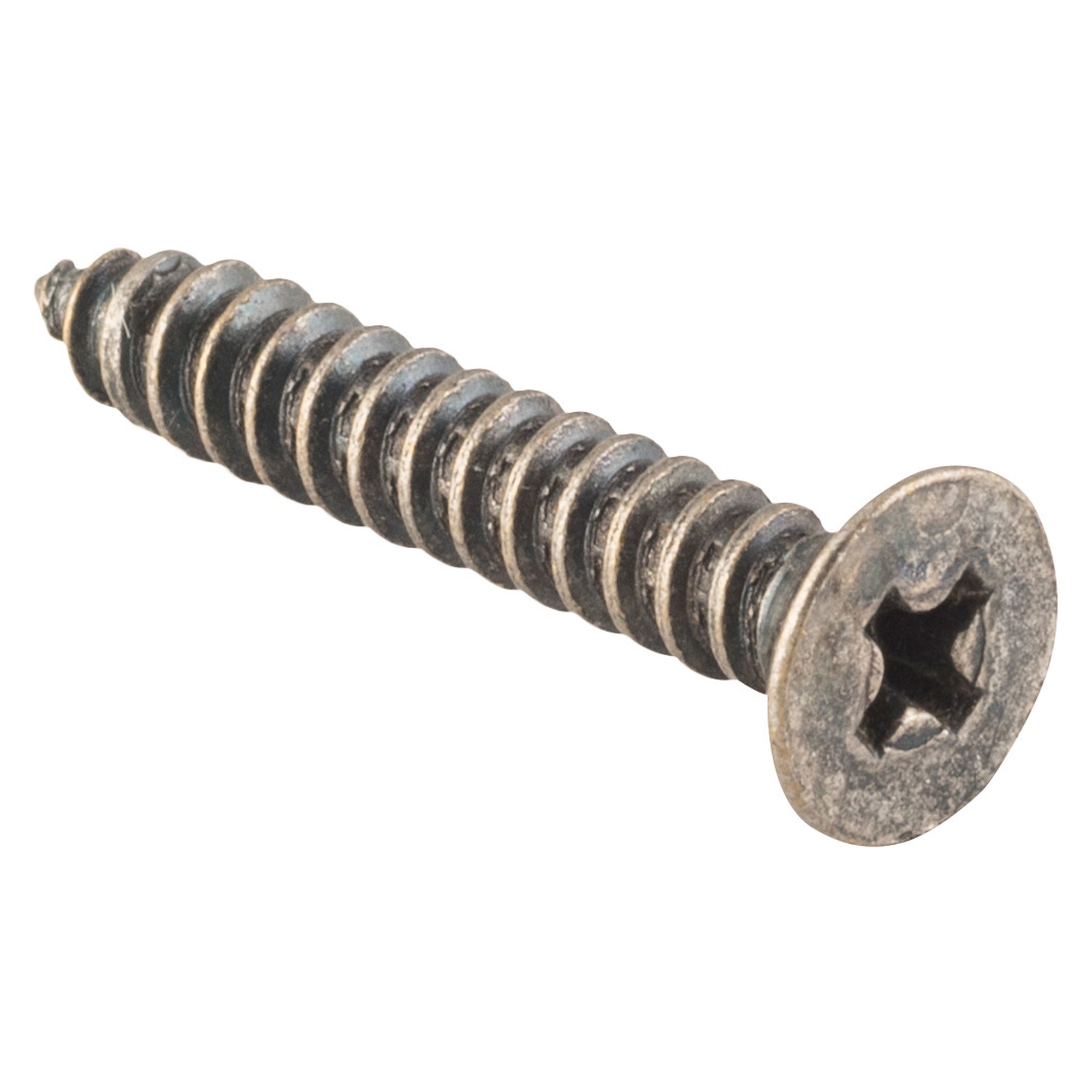 Hinge Screws Solid Brass L25mm 8 Gauge, Rumbled Nickel