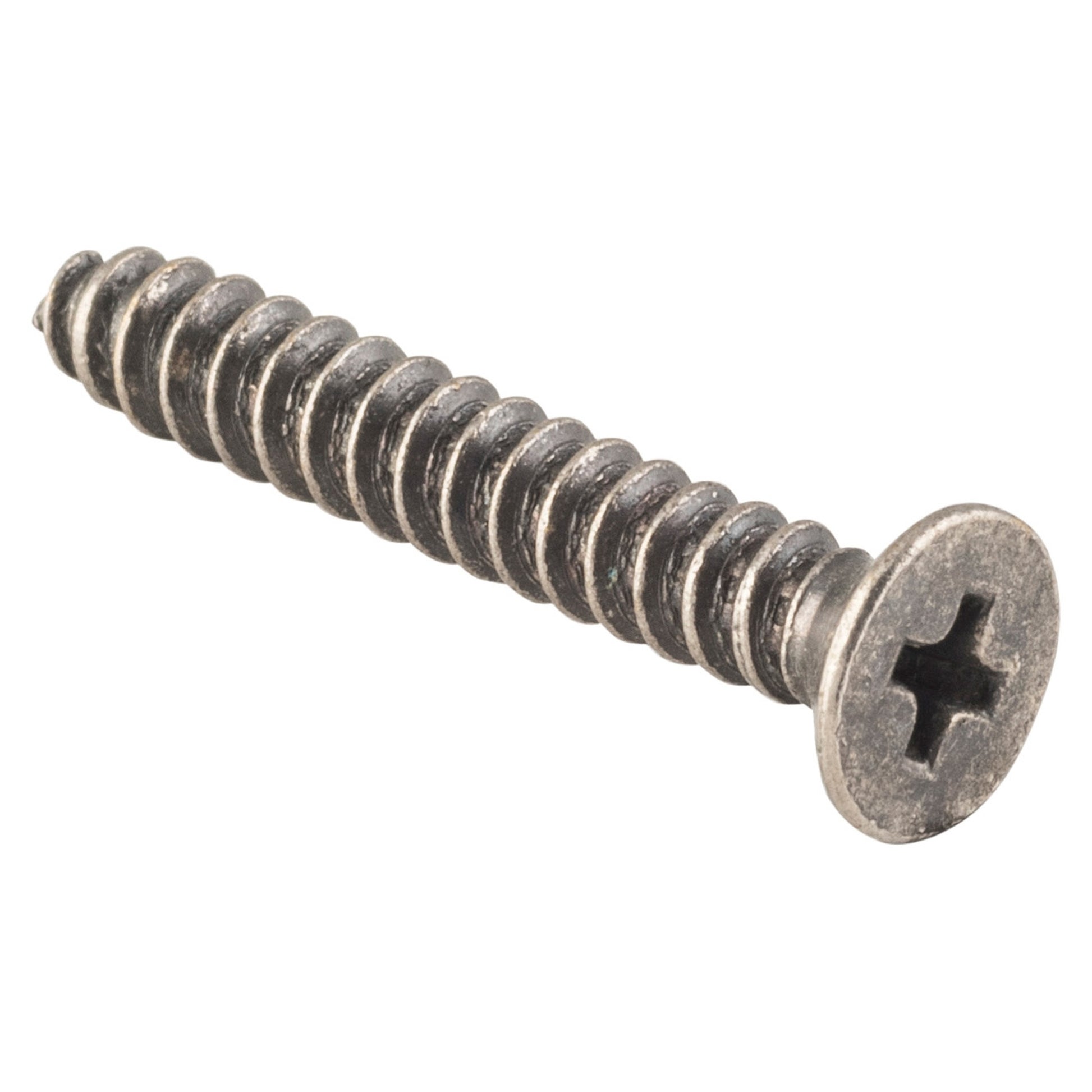Hinge Screws Solid Brass L32mm 10 Gauge, Rumbled Nickel