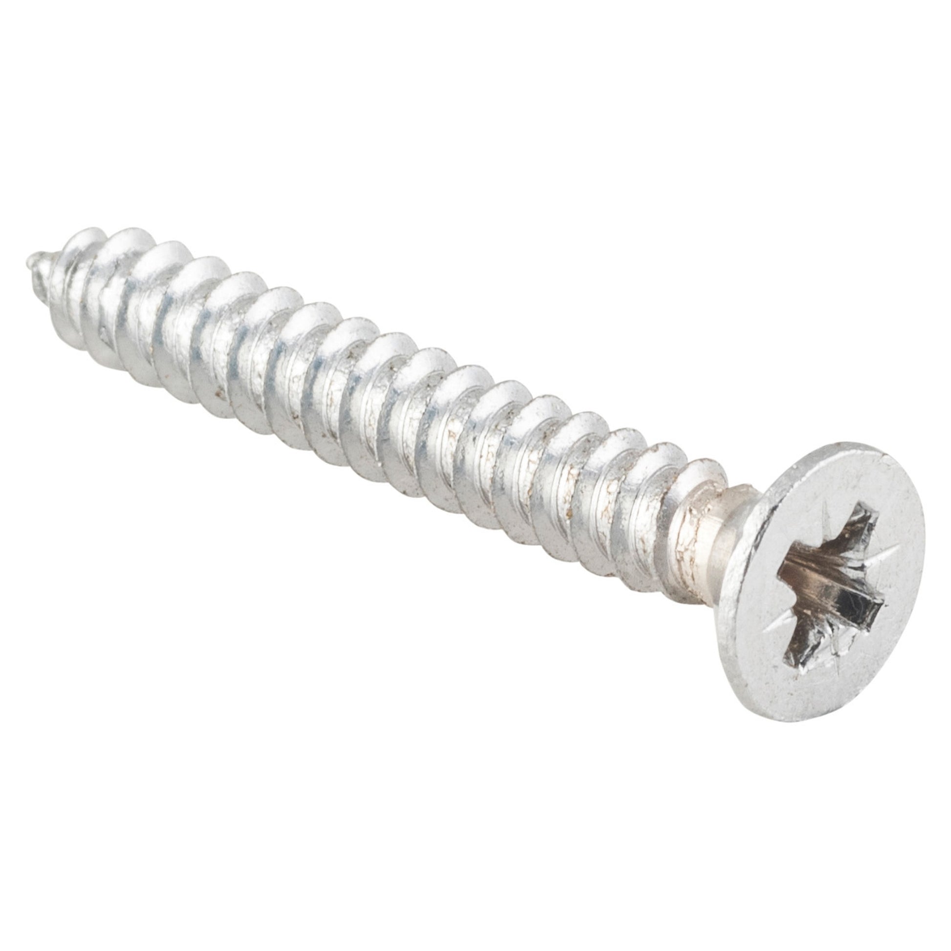 Hinge Screws Solid Brass L32mm 10 Gauge, Satin Chrome