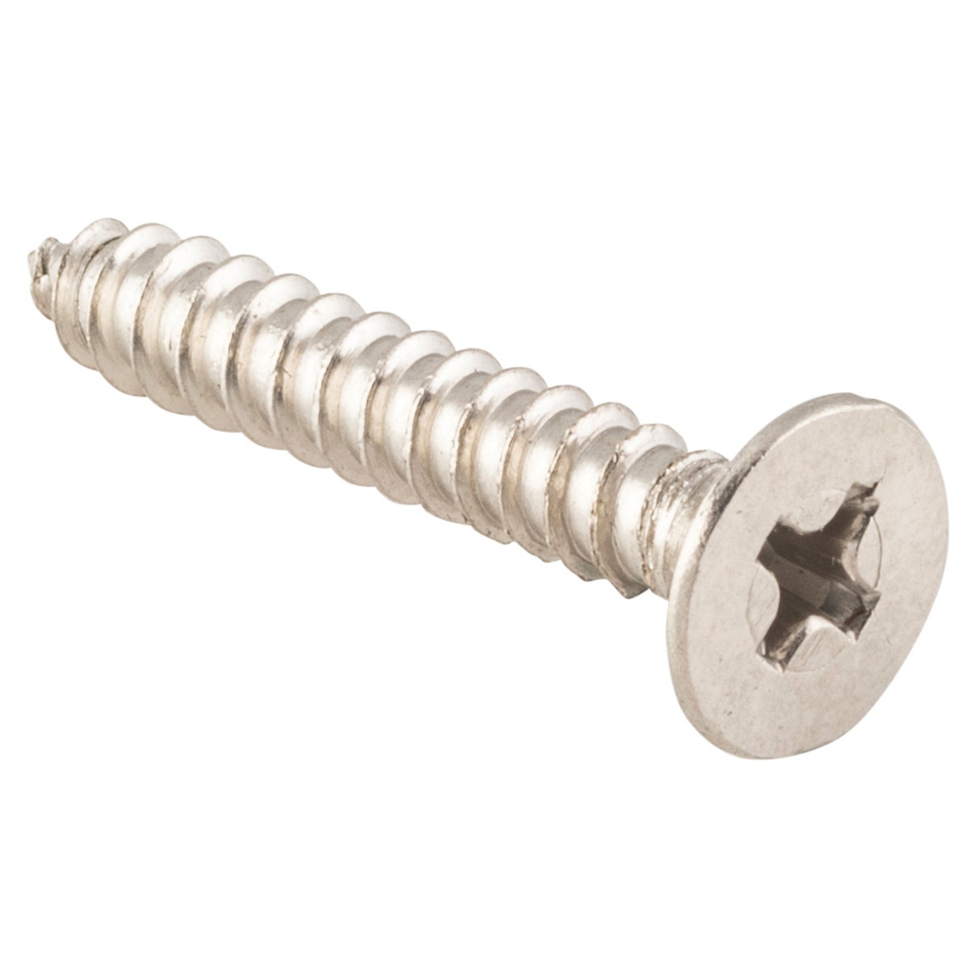 Hinge Screws Solid Brass L25mm 8 Gauge, Satin Nickel