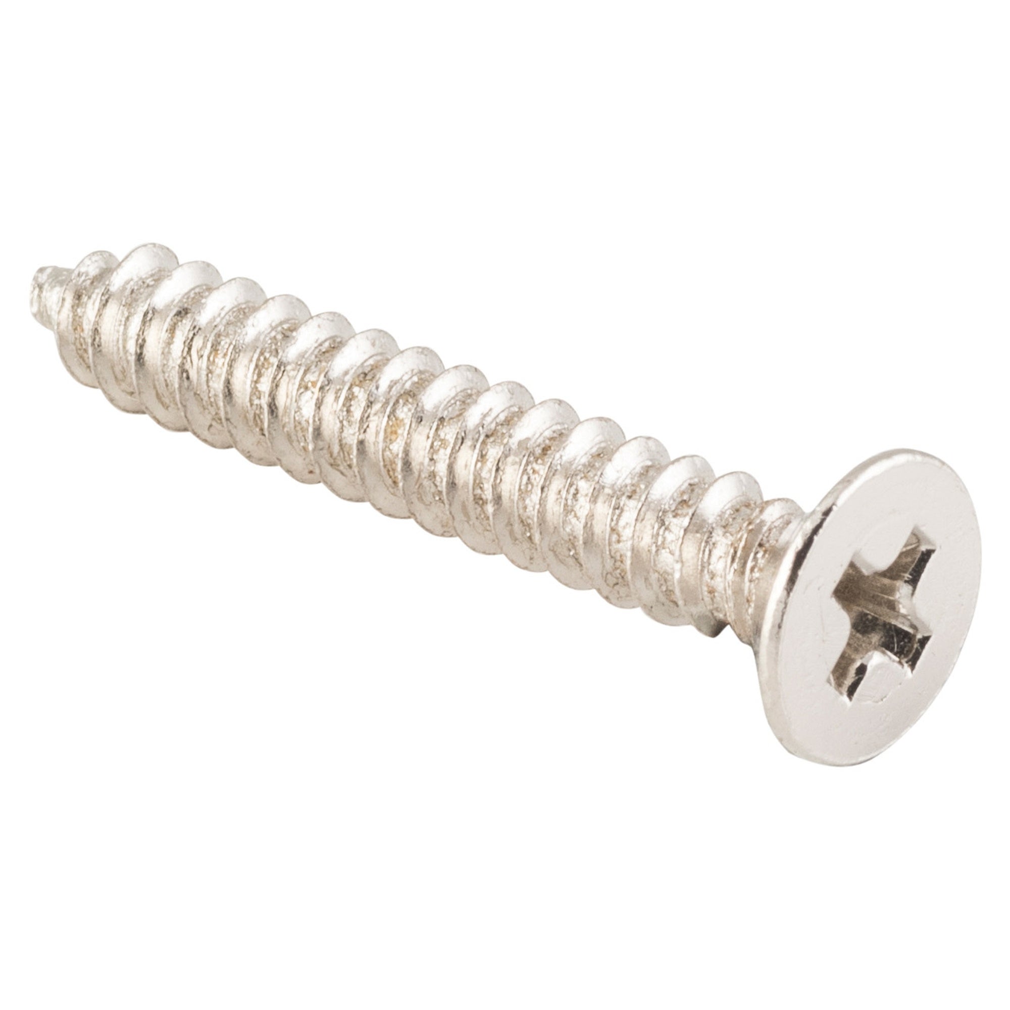 Hinge Screws Solid Brass L32mm 10 Gauge, Satin Nickel