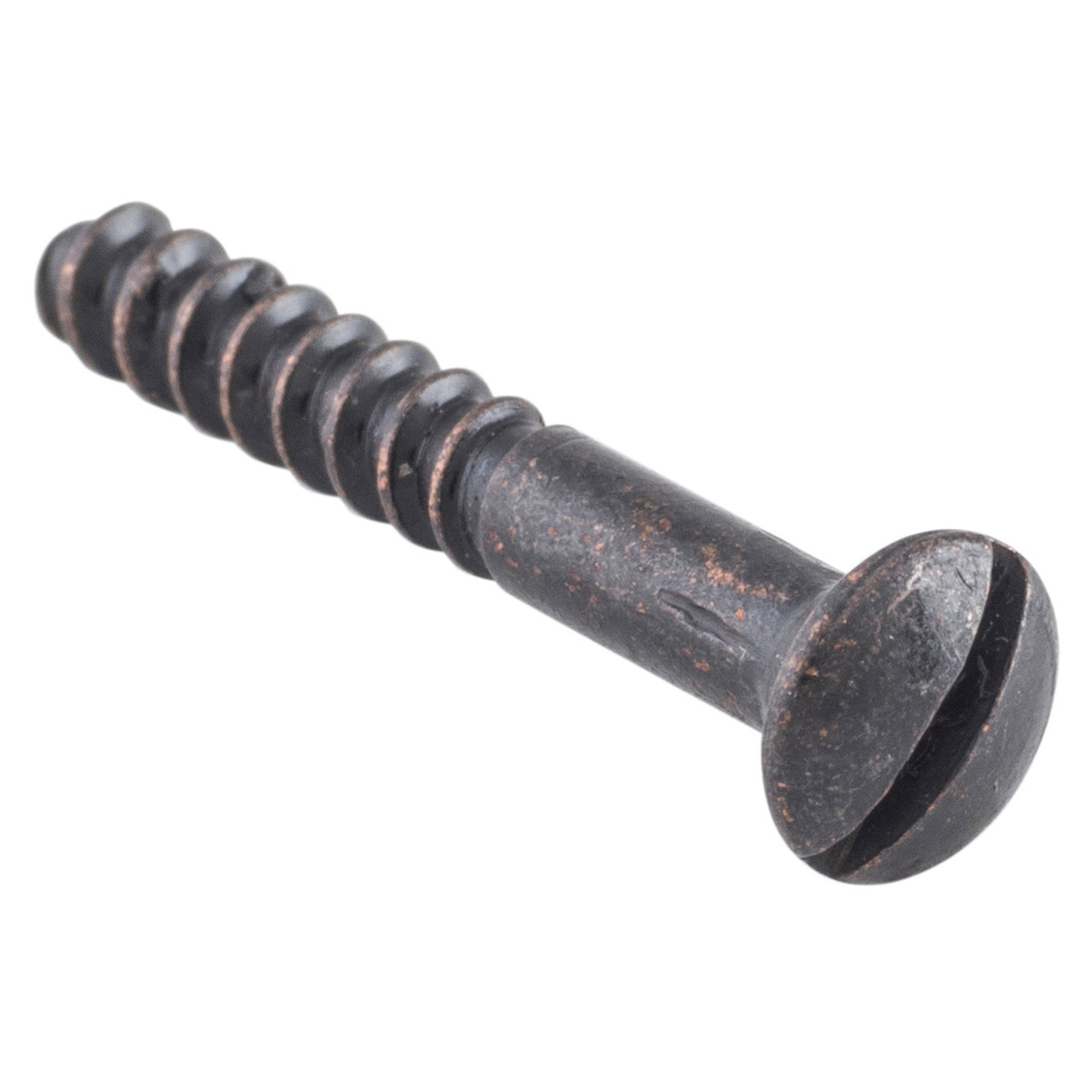 Slot Head Raised Countersunk Screw Solid Brass L25mm 5 Gauge, Matt Black