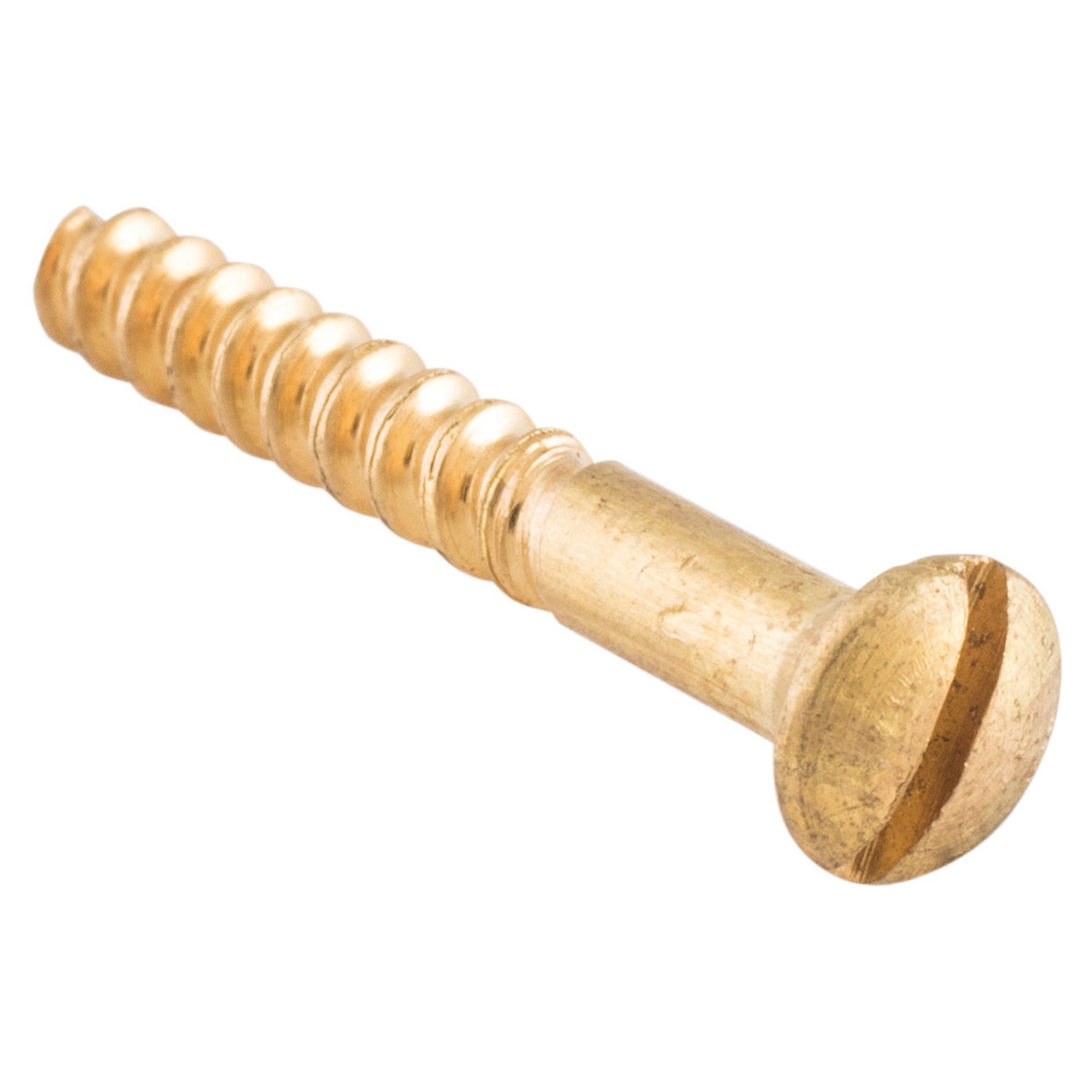 Slot Head Raised Countersunk Screw Solid Brass L25mm 6 Gauge, Polished Brass