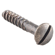 Slot Head Raised Countersunk Screw Solid Brass L19mm 5 Gauge, Rumbled Nickel