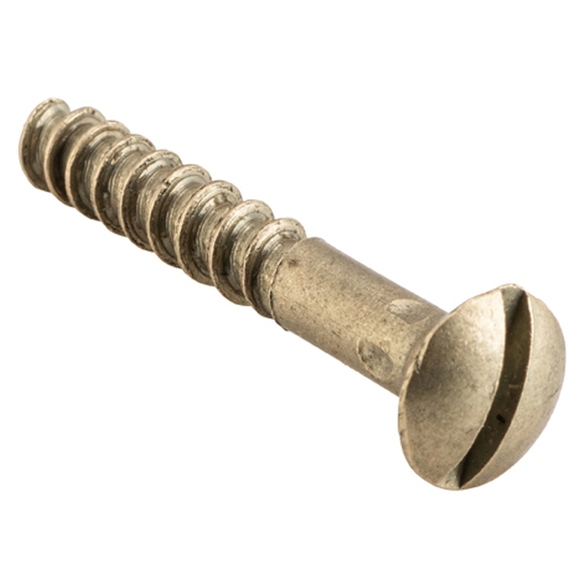 Slot Head Raised Countersunk Screw Solid Brass L25mm 6 Gauge, Satin Brass