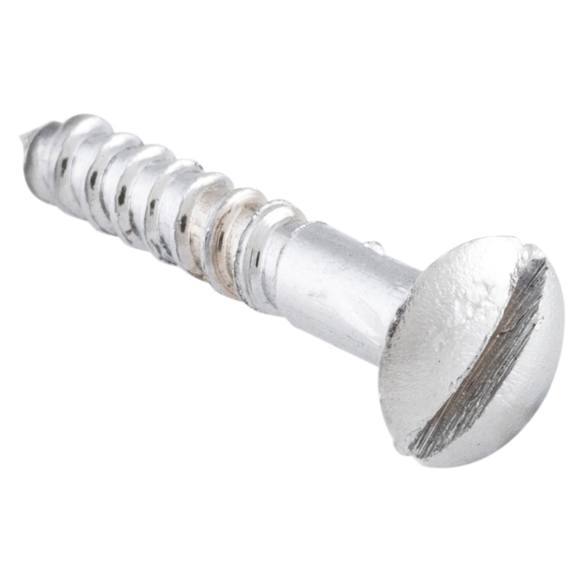 Slot Head Raised Countersunk Screw Solid Brass L19mm 5 Gauge, Satin Chrome
