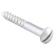 Slot Head Raised Countersunk Screw Solid Brass L25mm 6 Gauge, Satin Chrome