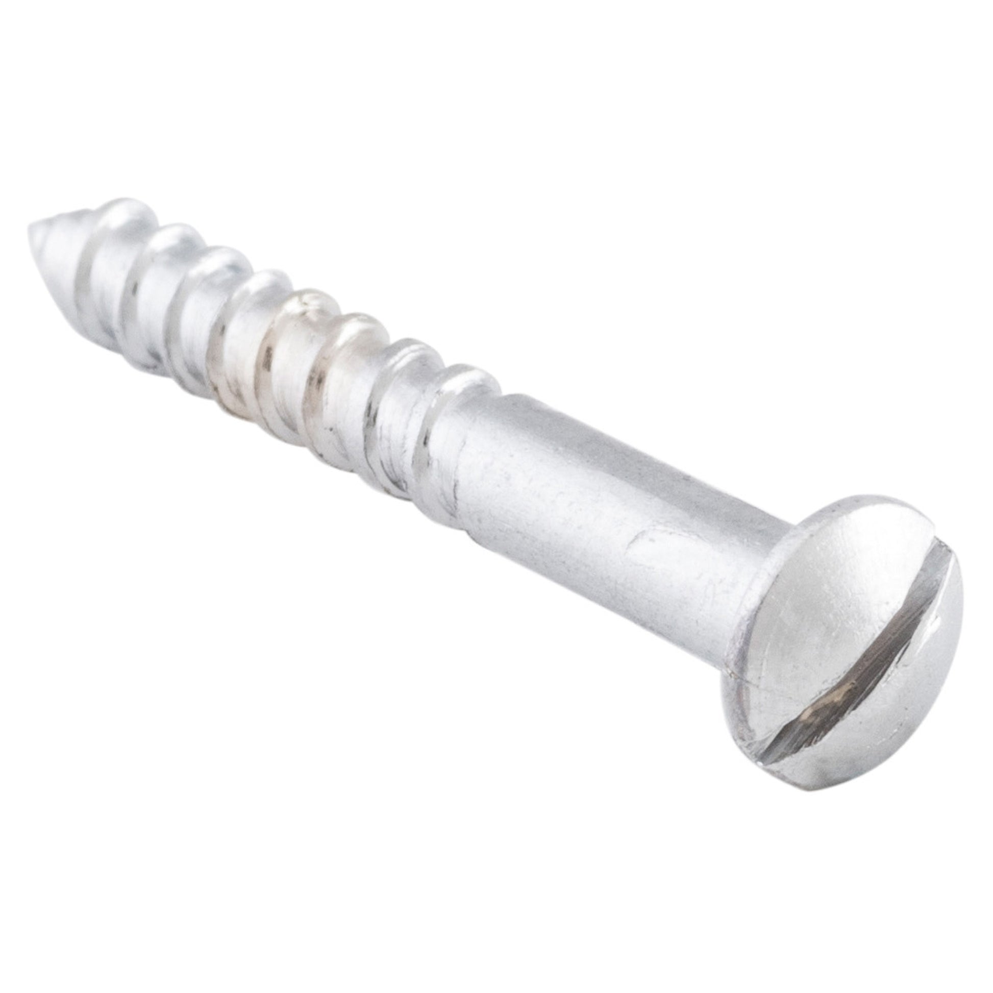Slot Head Raised Countersunk Screw Solid Brass L25mm 6 Gauge, Satin Chrome