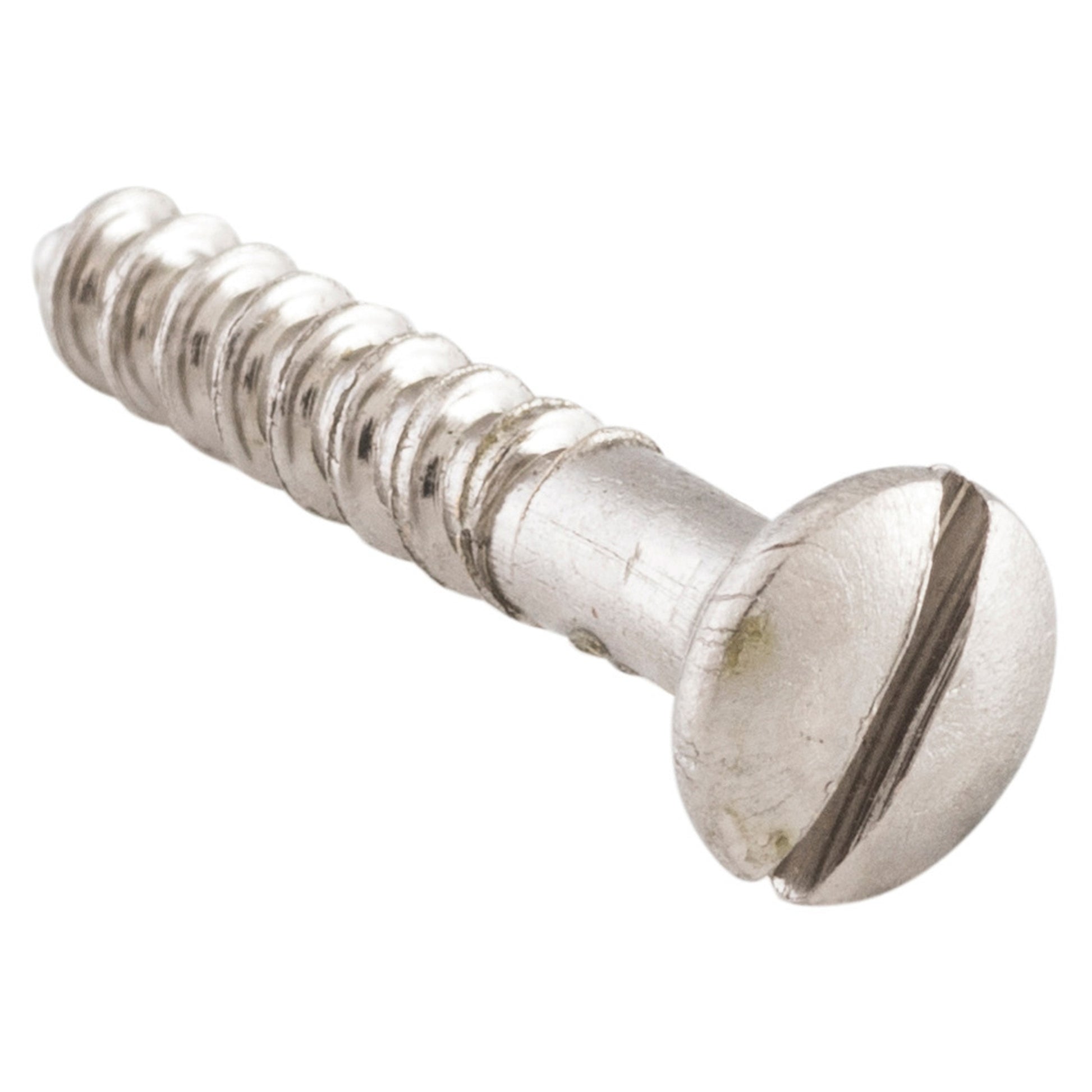 Slot Head Raised Countersunk Screw Solid Brass L19mm 5 Gauge, Satin Nickel